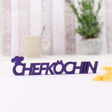 Schriftzug Chefköchin