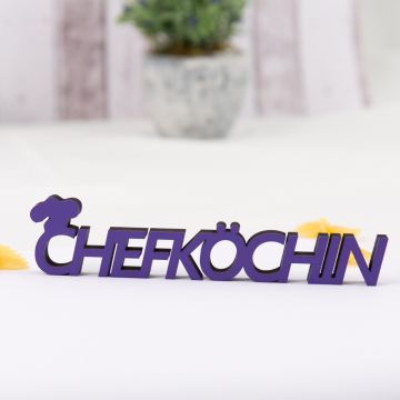 Schriftzug Chefköchin