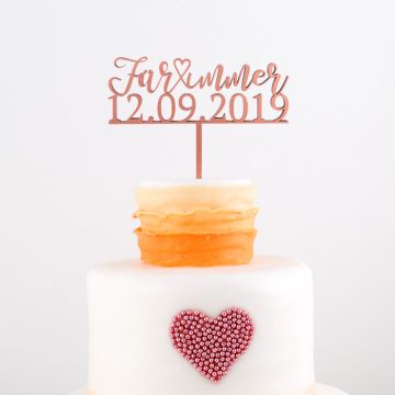 Cake Topper - Für immer mit Datum