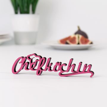 Schriftzug Chefköchin