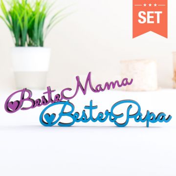 Dekoschriftzug Set Beste Mama Bester Papa